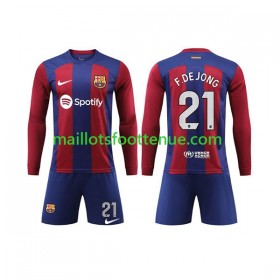 Maillot/Tenue FC Barcelone Frenkie de Jong 21 Enfant Domicile 2023/2024 Manche Longue